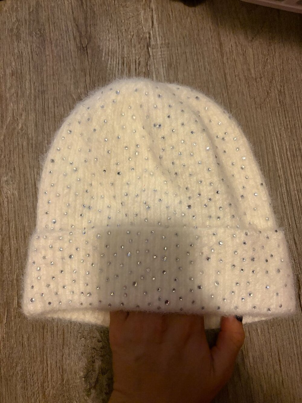 Sparkly White Beanie Barely Worn For Winter Cute Accessory OS
